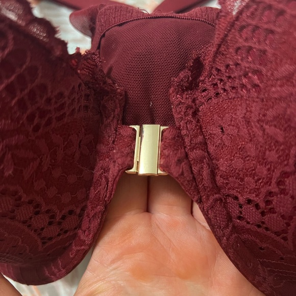 Women's Auden Front Hook Lace T-Back Red Bra Full Coverage Size 36DD - Picture 5 of 11